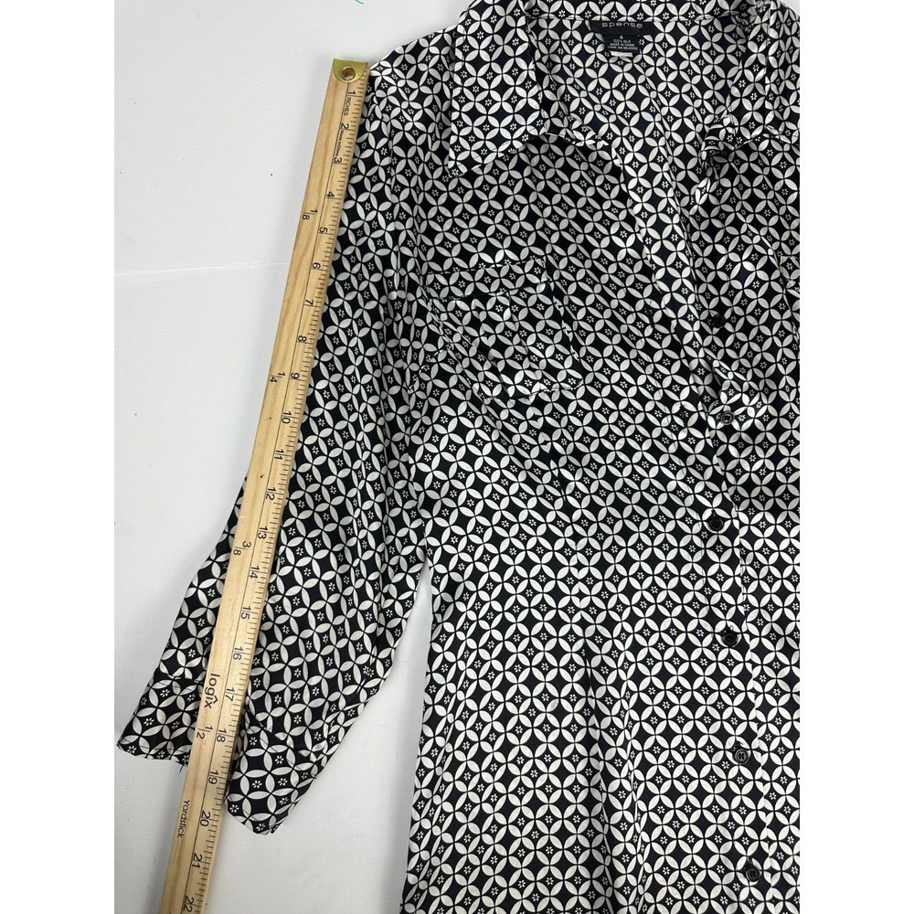 Spence Geometric Printed Silk Shirt Dress Button Down Size 8 New Without Tags - Picture 6 of 9